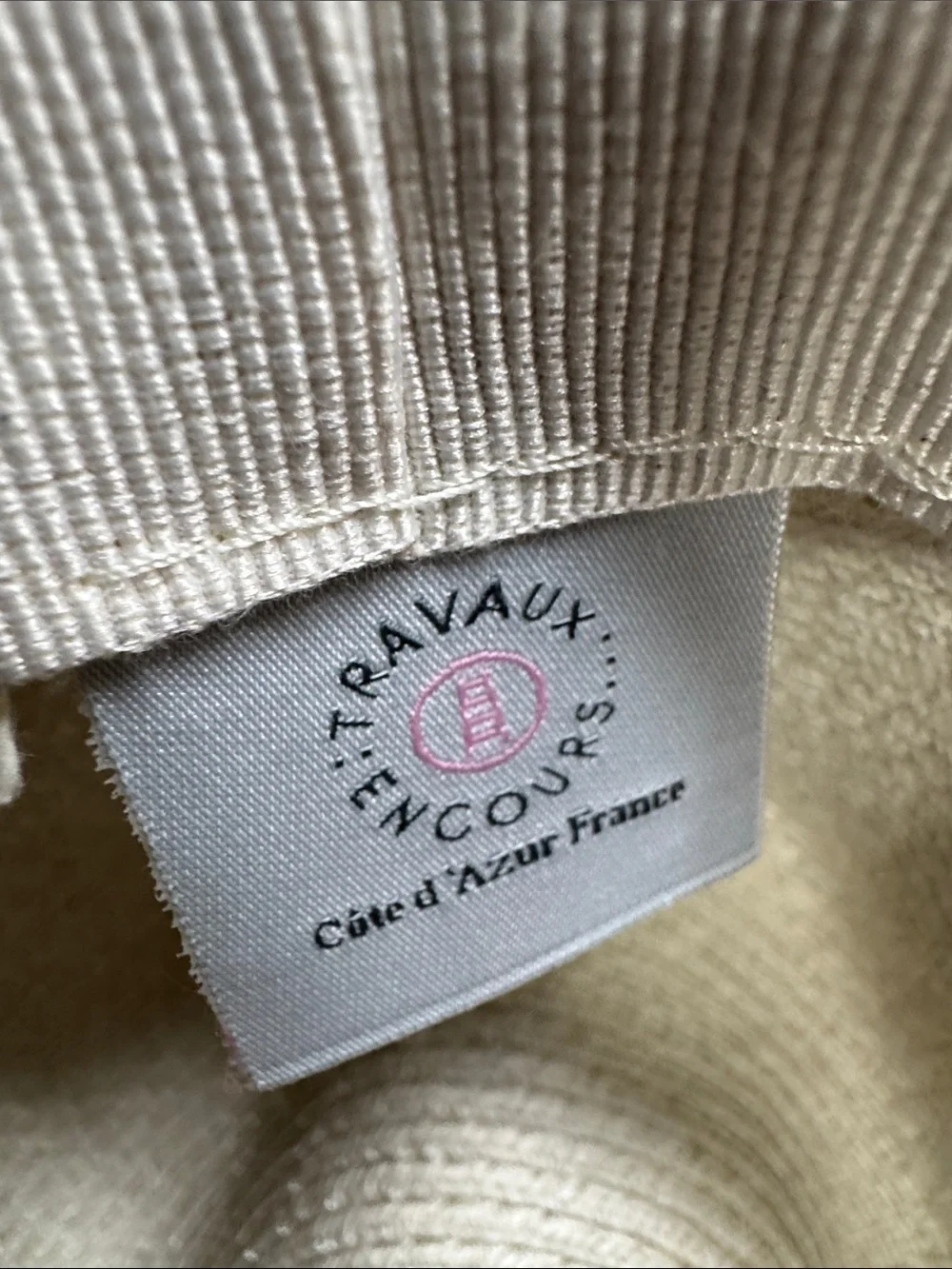 Hat - Cream with Brown Band - foldable, from France NWOT